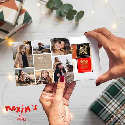 Boite chocolat personnalisée 6 chocolats Multiphotos kraft photo