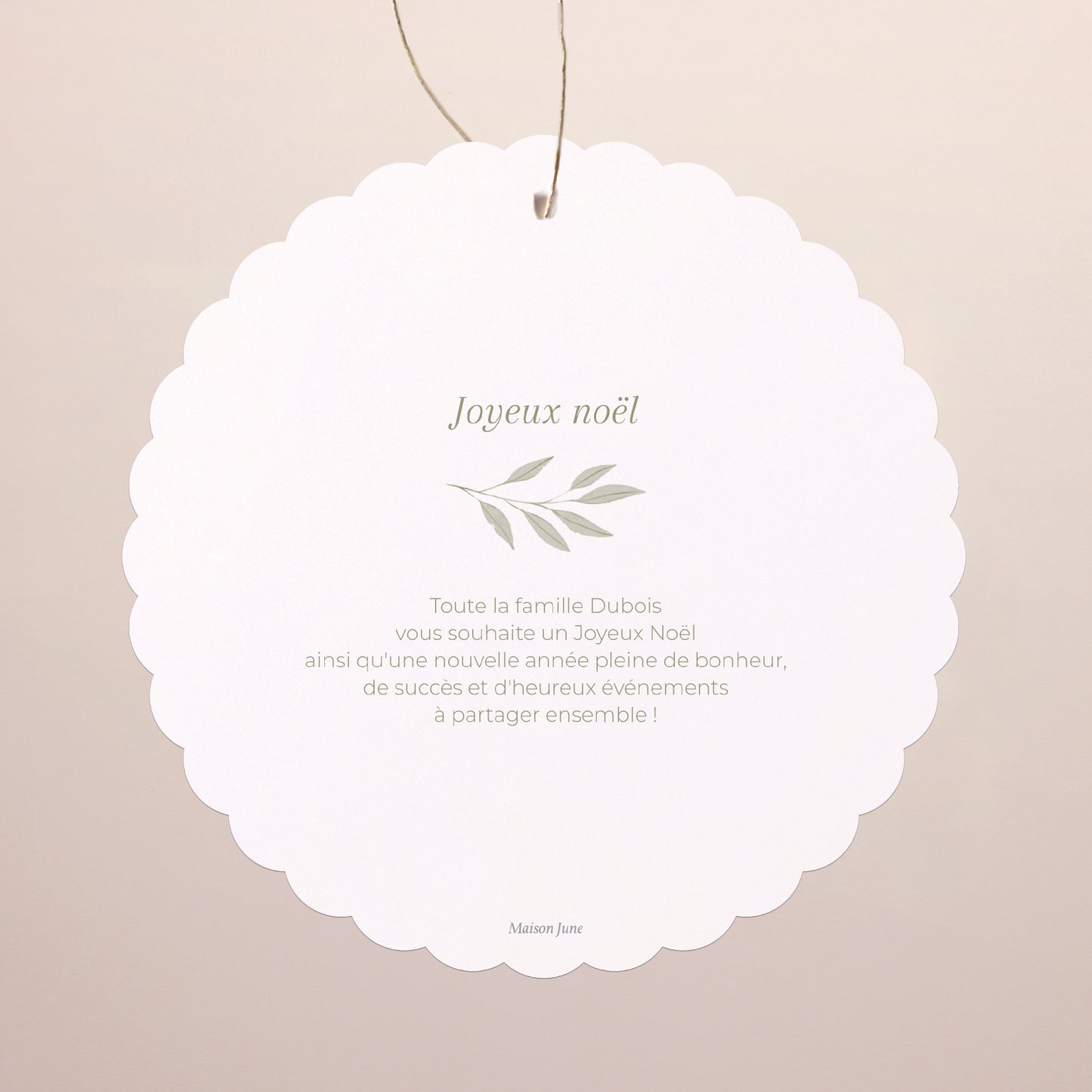 Carte de Noel Fin d'année À suspendre Couronne et maisons dorées photo N° 2