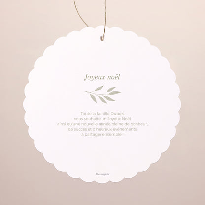 Carte de Noel Fin d'année À suspendre Couronne et maisons dorées photo N° 2