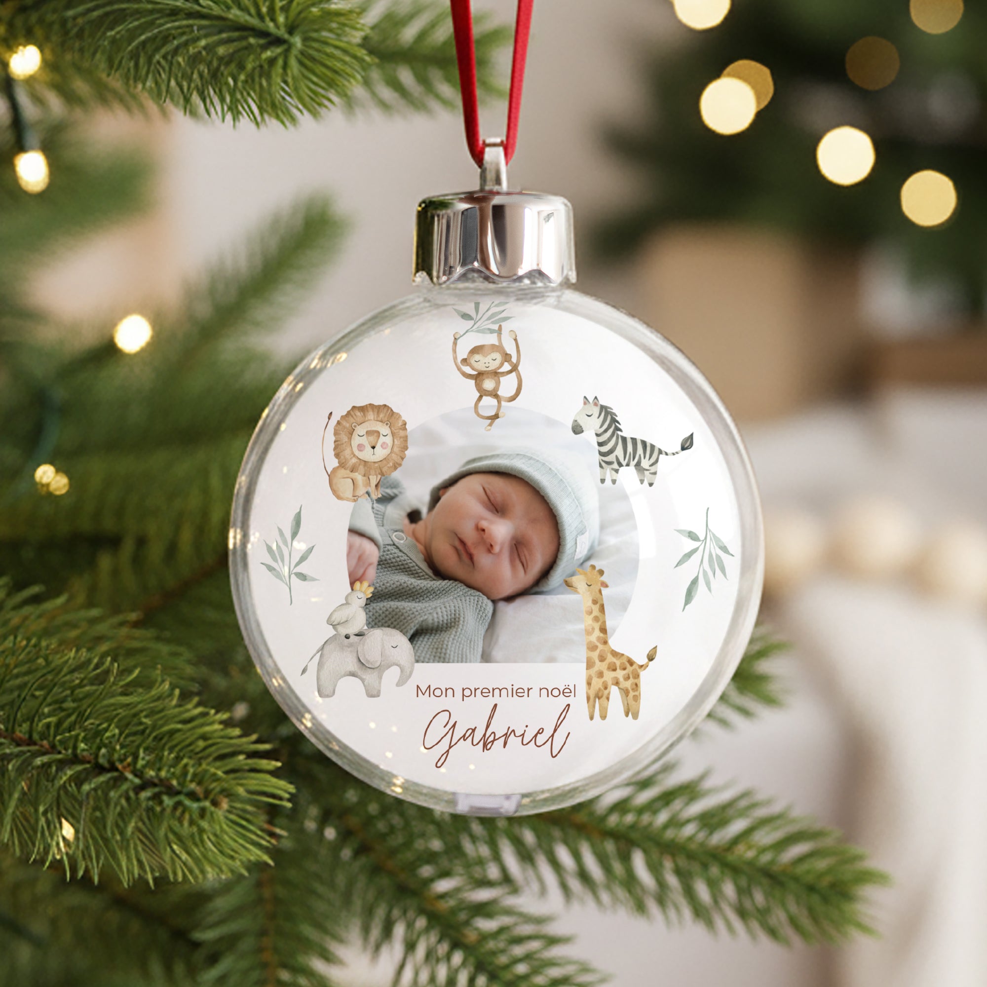 Boule de Noël Fin d'année Ronde Jungle Happiness photo N° 1