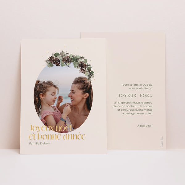 Carte de Noel Fin d'année Portrait Couronne d'hiver photo