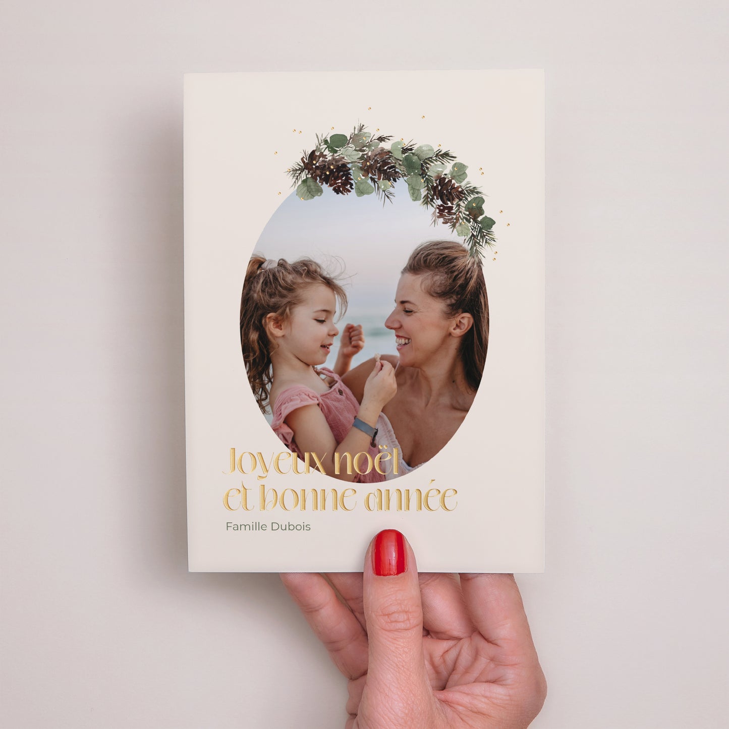 Carte de Noel Fin d'année Portrait Couronne d'hiver photo N° 2