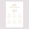 Plan de table Mariage Portrait 60 x 90 cm Couronne florale dorée photo N° 2