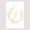 Panneau bienvenue Mariage Portrait 60 x 90 cm Couronne florale dorée photo N° 2