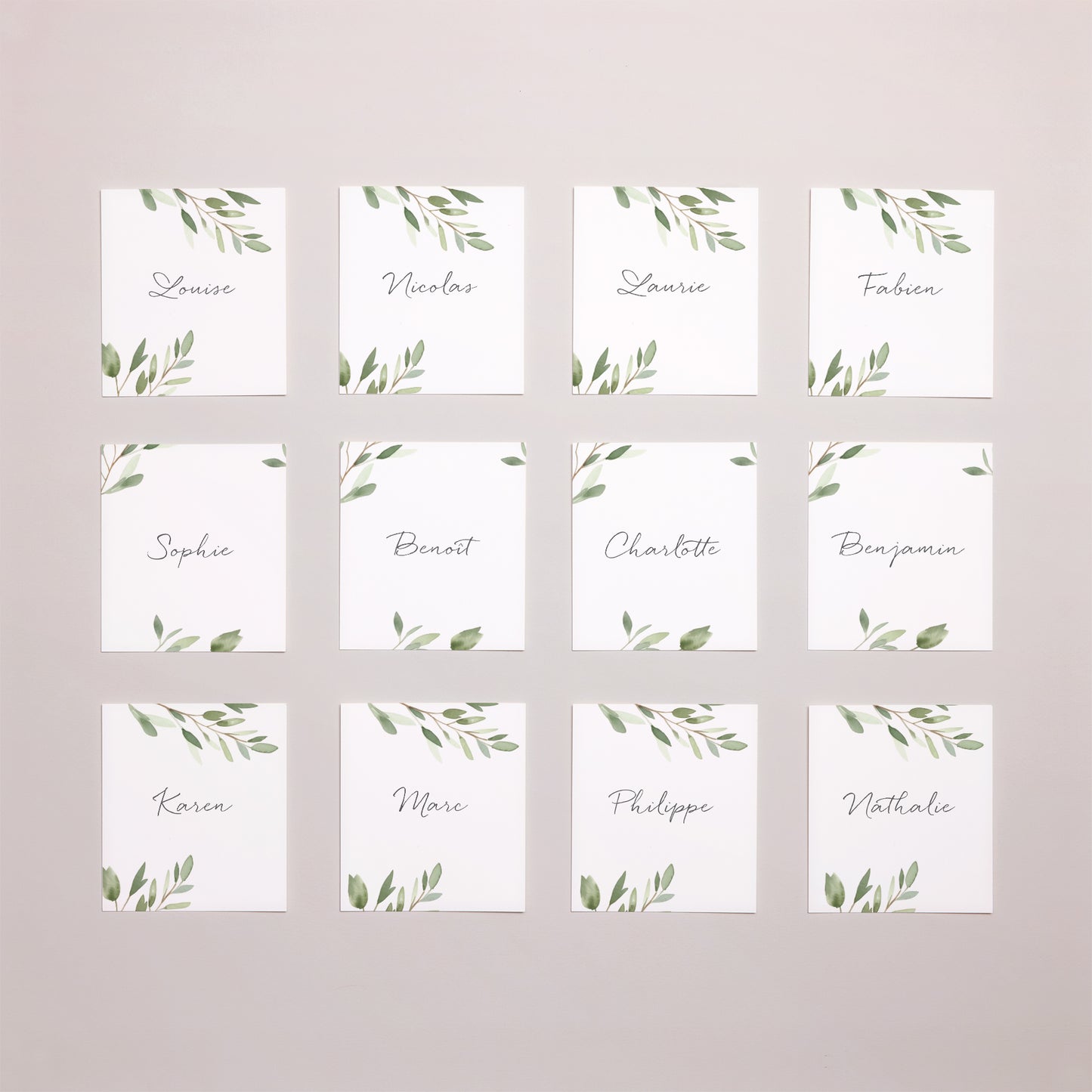 Marque-place Mariage Lot de 12 Feuillage photo N° 1