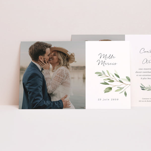 Remerciements Mariage Paysage Feuillage photo