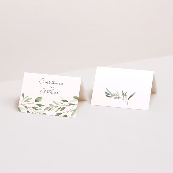 Marque-place Mariage 2 volets Feuillage photo