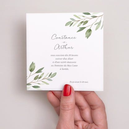 Invitations Mariage Carré feuillage photo N° 2