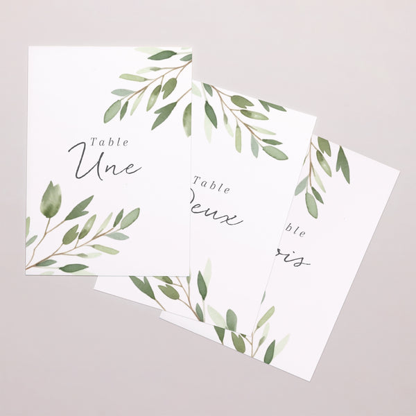 Marque table Mariage Rectangle Feuillage photo