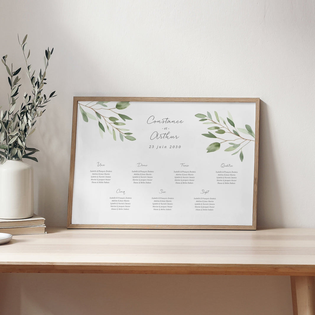 Plan de table Mariage Paysage feuillage photo N° 2