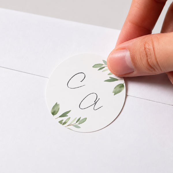 Sticker Mariage Rond Feuillage photo