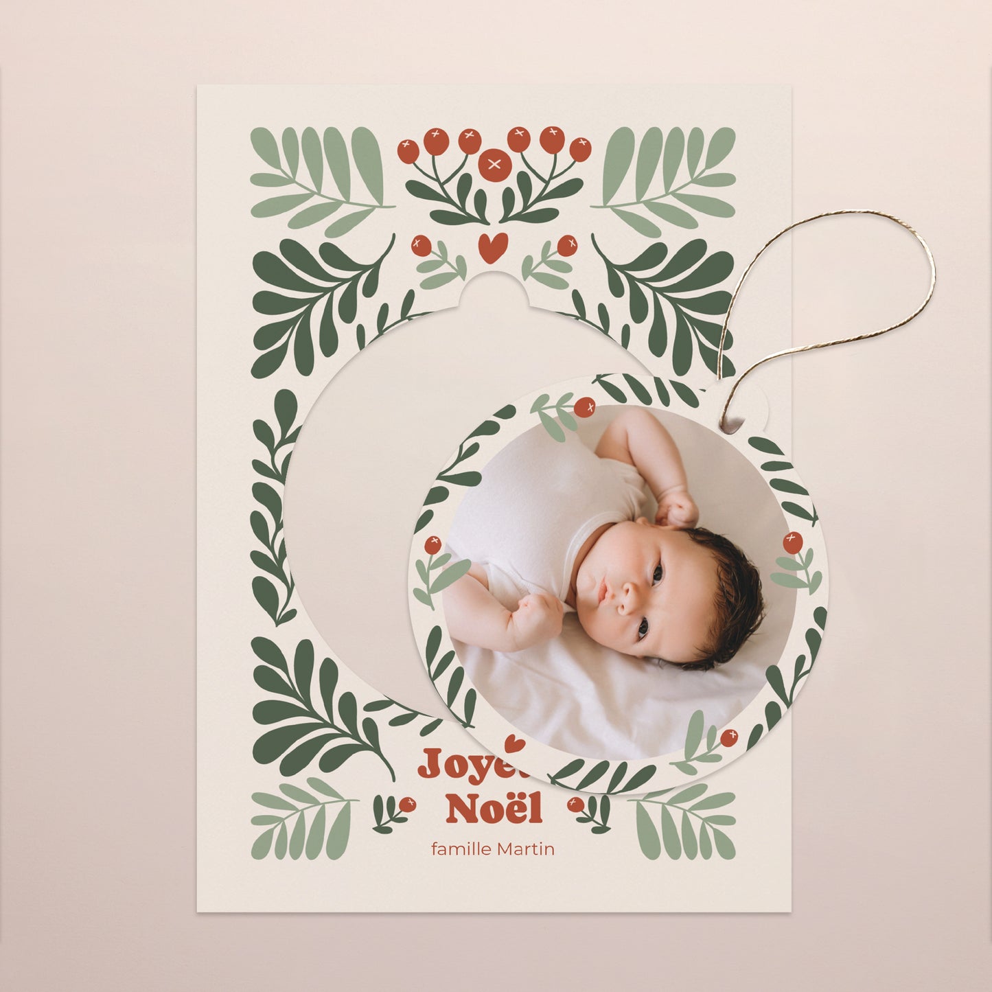 Carte de Noel Fin d'année Détachable Motif à décrocher photo N° 1