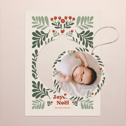 Carte de Noel Fin d'année Détachable Motif à décrocher photo N° 1