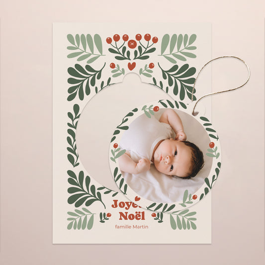 Carte de Noel Fin d'année Détachable Motif à décrocher photo