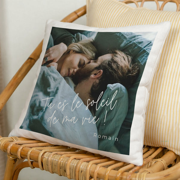Coussin Objets Beige naturel PS I love you photo