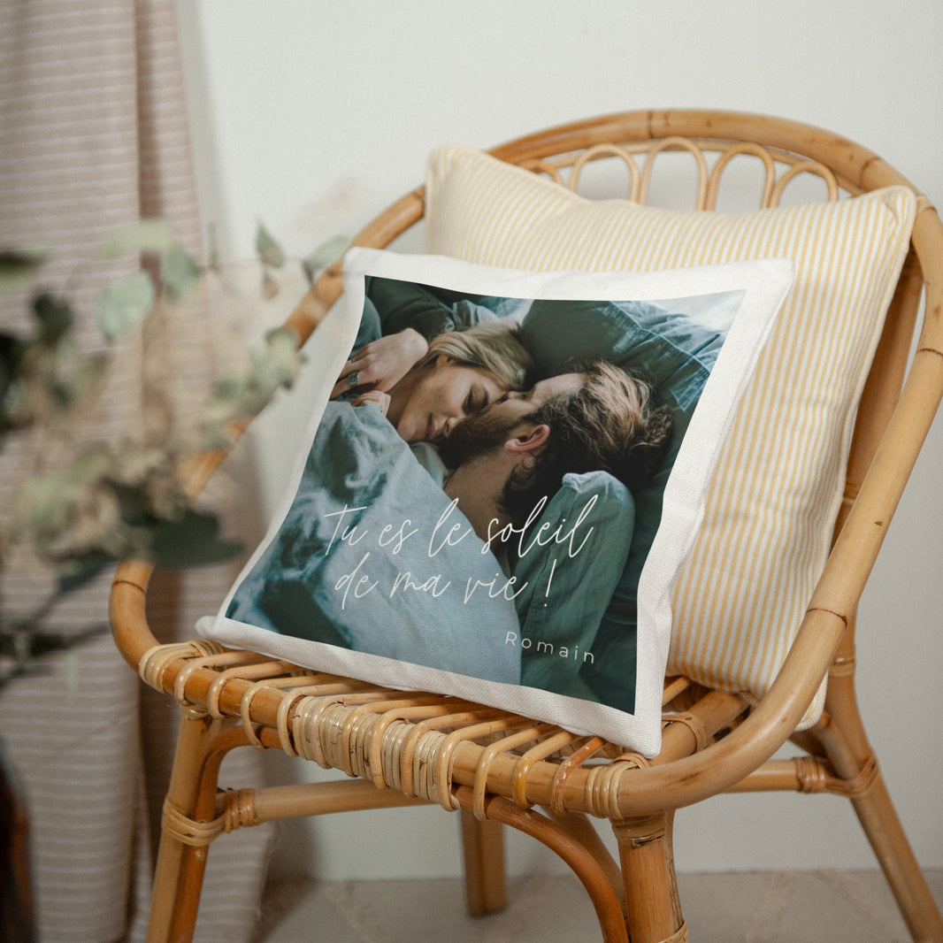 Coussin Objets Beige naturel PS I love you photo N° 2