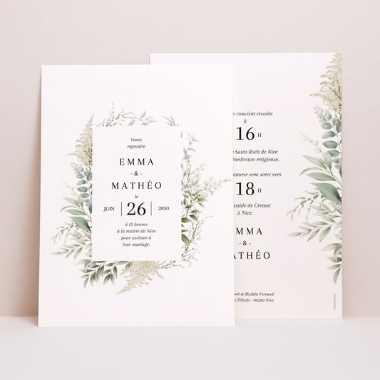 Faire-part Mariage Grand format rectangle un air champêtre photo