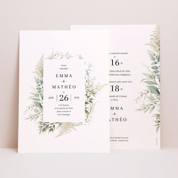 Faire-part Mariage Grand format rectangle Un air champêtre photo