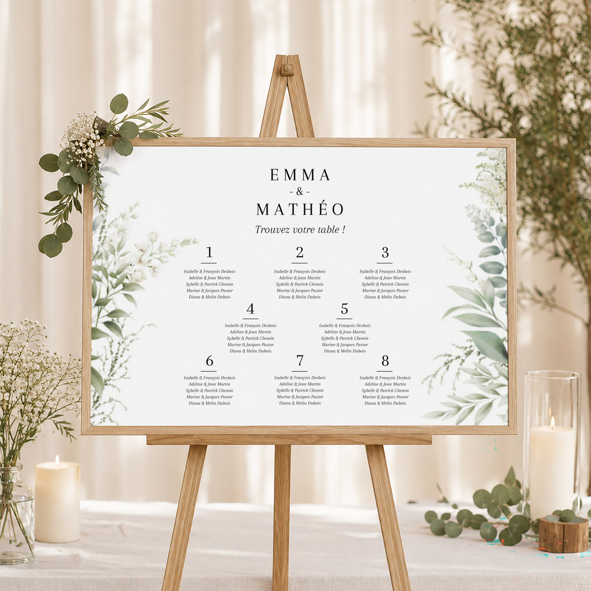 Plan de table Mariage Paysage 90 x 60 cm Un air champêtre photo N° 1