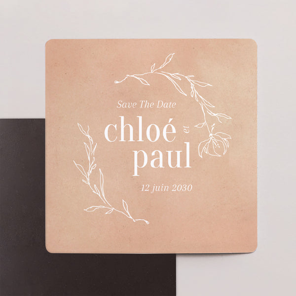 Save the date Mariage Lot de 9, magnétique Une page de poésie photo
