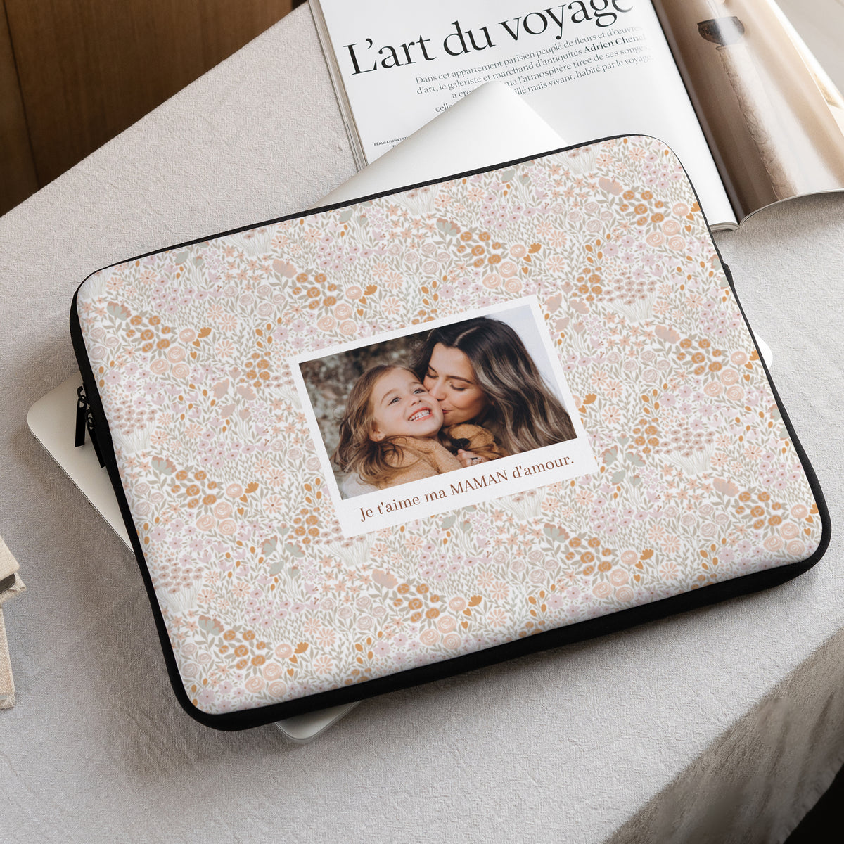 Housse ordinateur 15 pouces Liberty rose photo N° 1