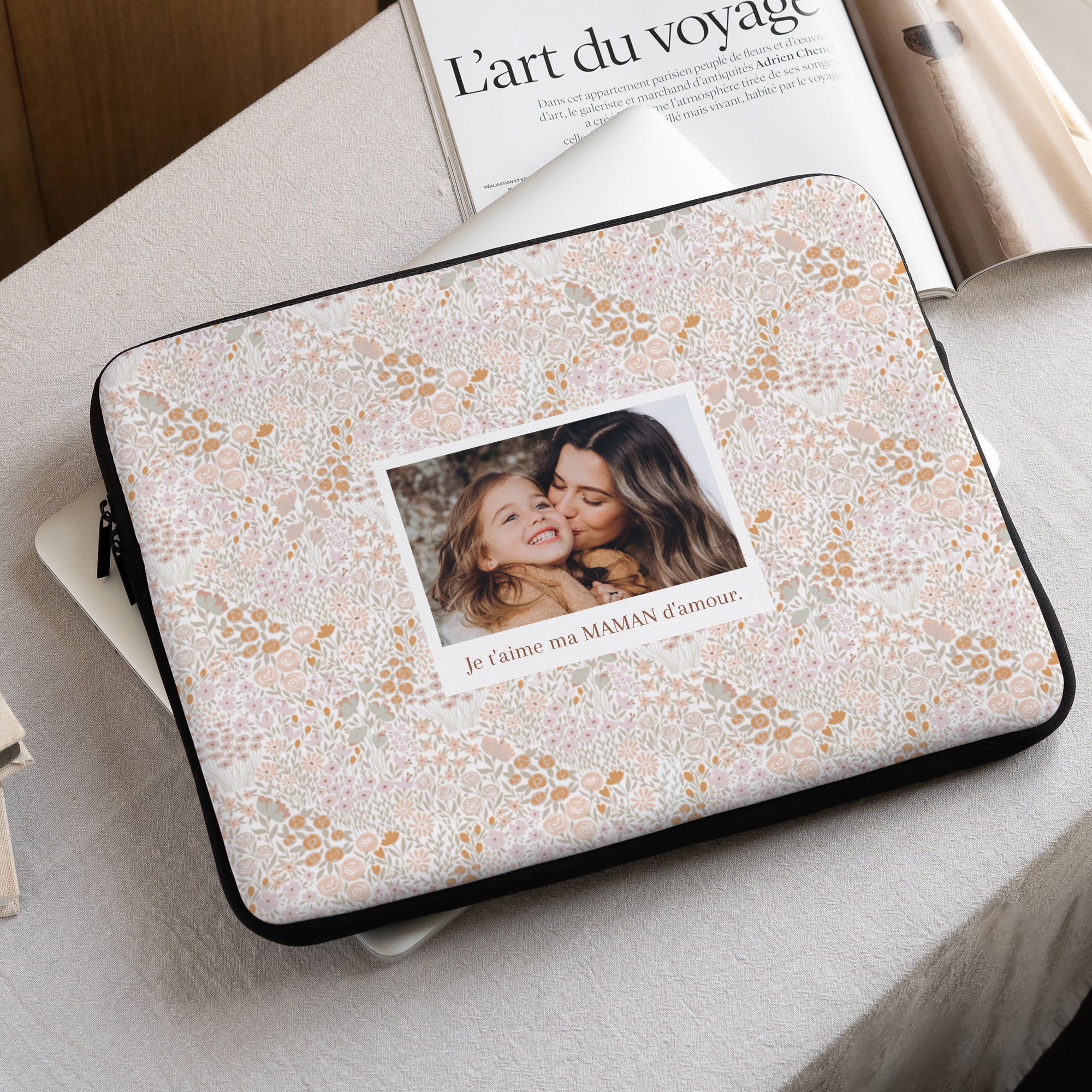 Housse ordinateur 15 pouces Liberty rose photo N° 1