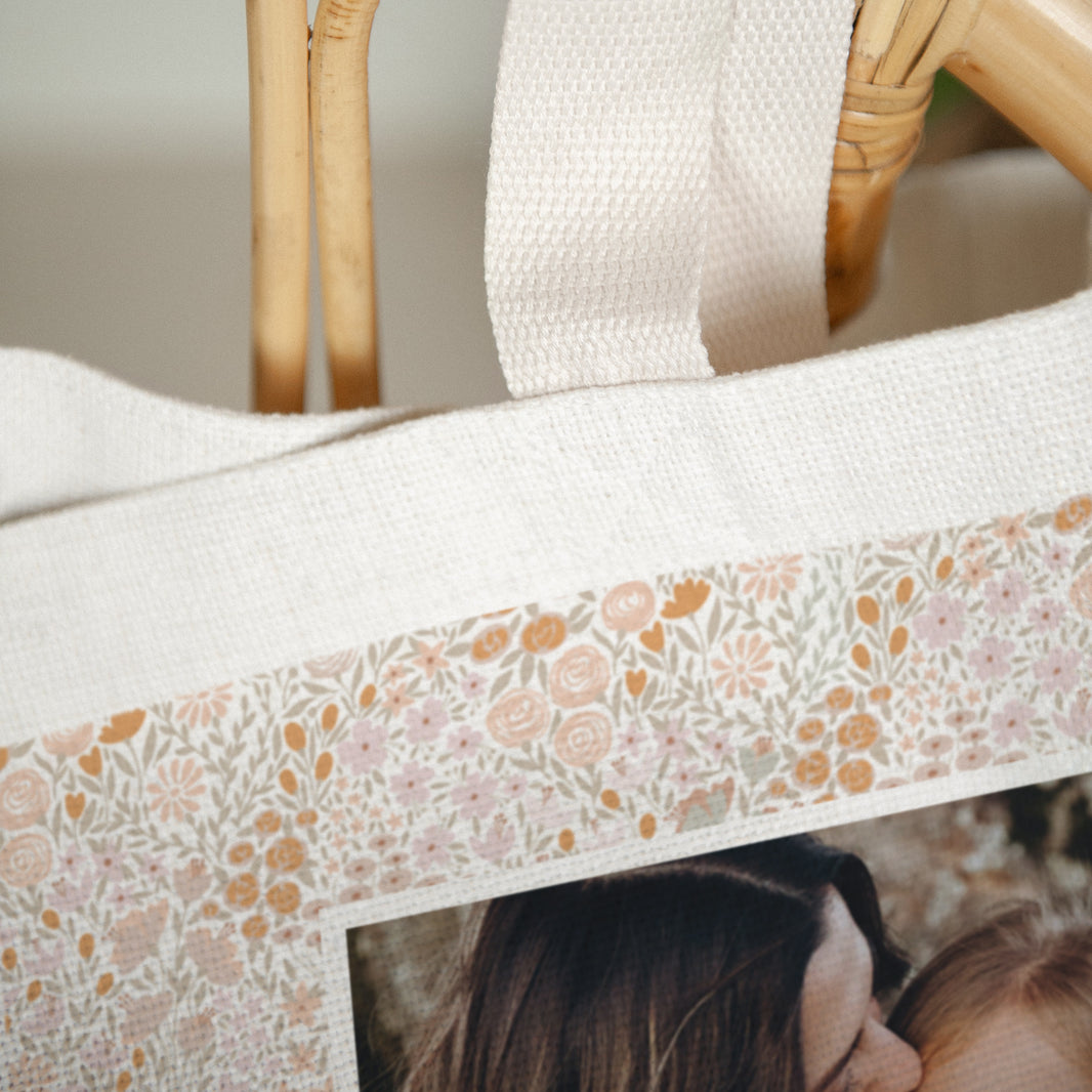 Tote bag Objets Anse en toile Liberty rose photo N° 3