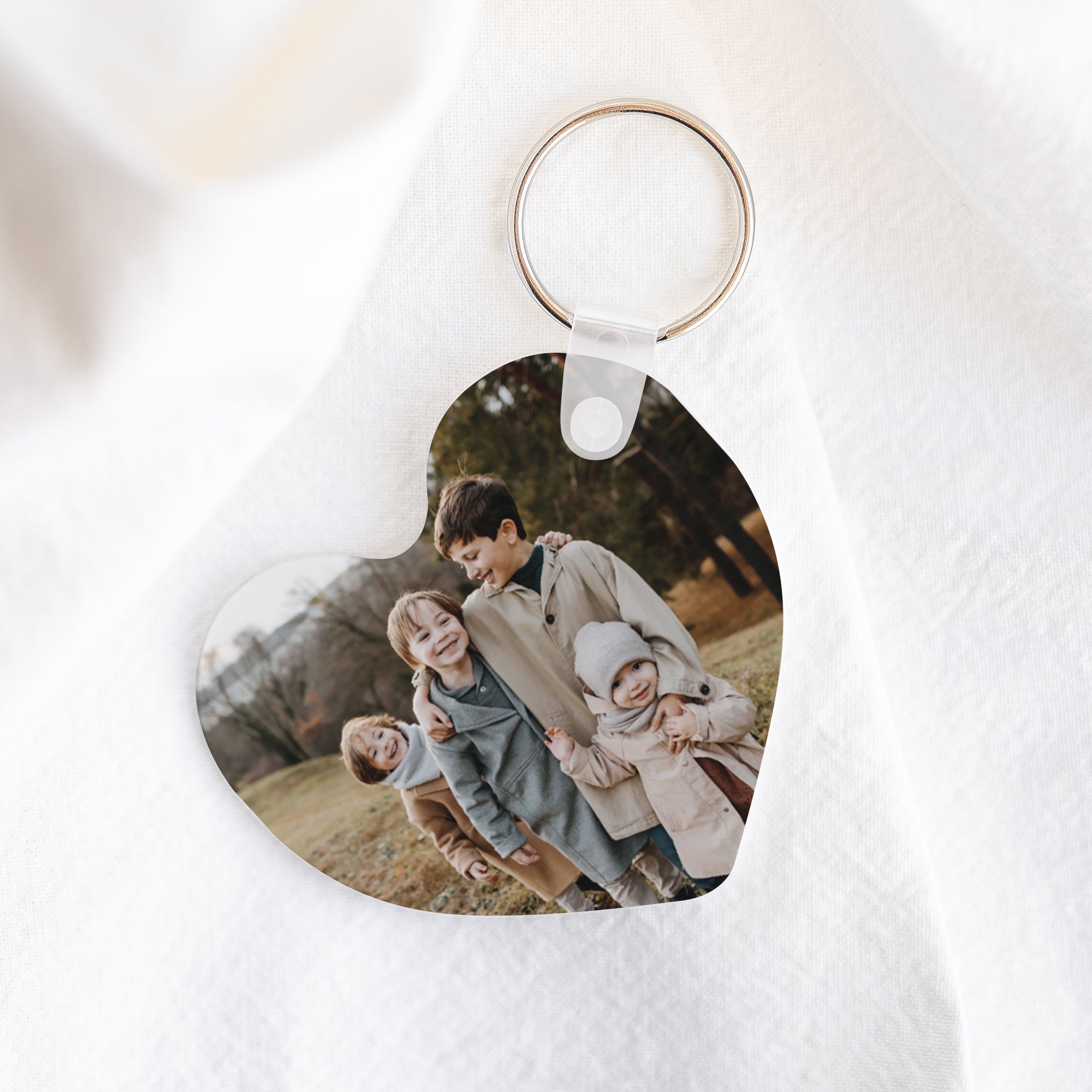 Porte-clés Cœur Happy family photo N° 1
