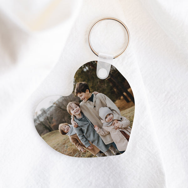 Porte-clés Cœur Happy family photo