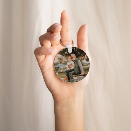 Porte-clés Objets Rond Papy d'amour