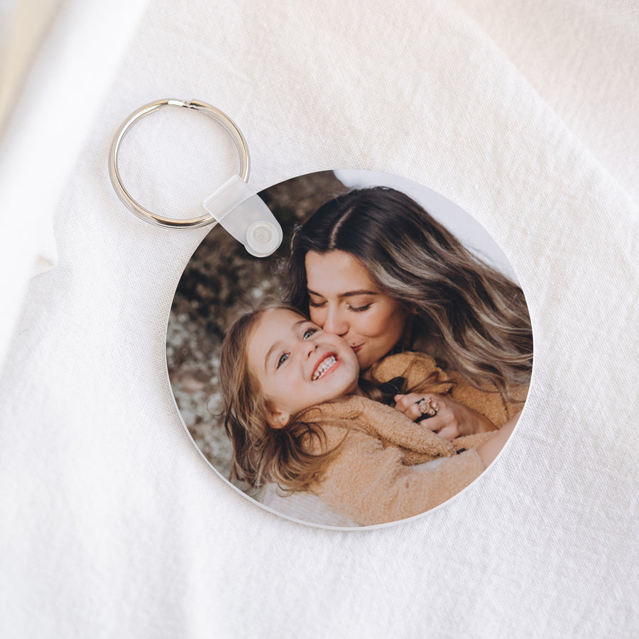 Porte-clés Objets Rond Maman love photo