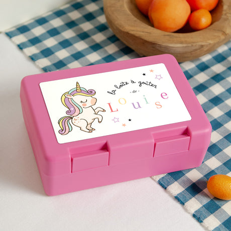 Boite goûter Objets Rose Licorne