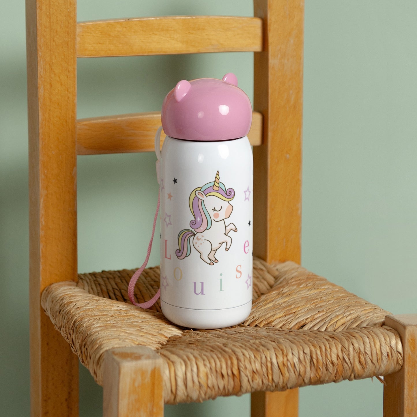 Gourde enfant Objets Rose, 32 cl Licorne photo N° 3