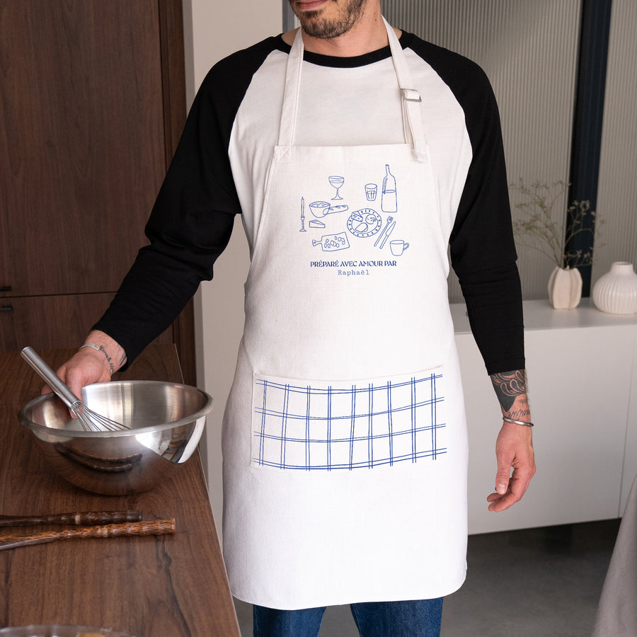 Tablier adulte Objets Beige naturel Un dîner à la française photo