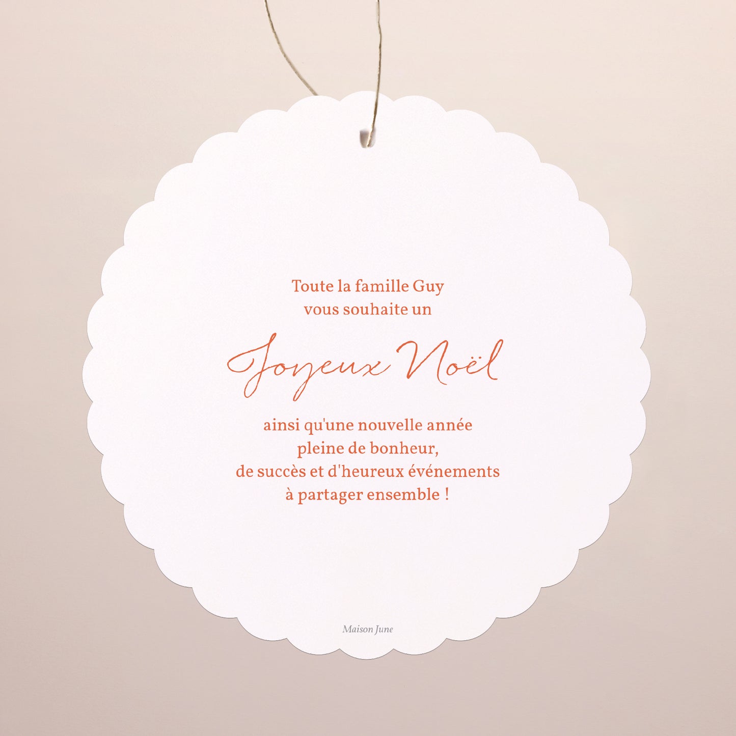 Carte de Noel Fin d'année À suspendre couronne végétale dorure photo N° 2