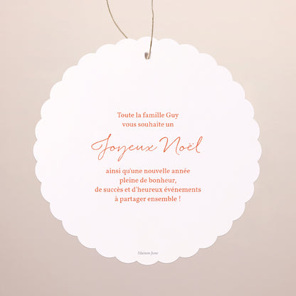 Carte de Noel Fin d'année À suspendre couronne végétale dorure photo N° 2