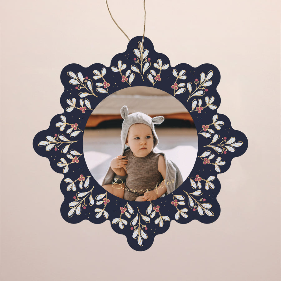 Carte de Noel Fin d'année Flocon à suspendre Un hiver tout doux photo