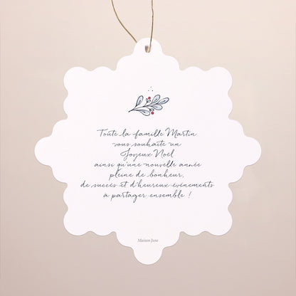 Carte de Noel Fin d'année Flocon à suspendre Un hiver tout doux photo N° 2