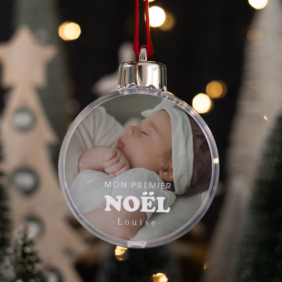 Boule de Noël Fin d'année Ronde mon premier noël photo
