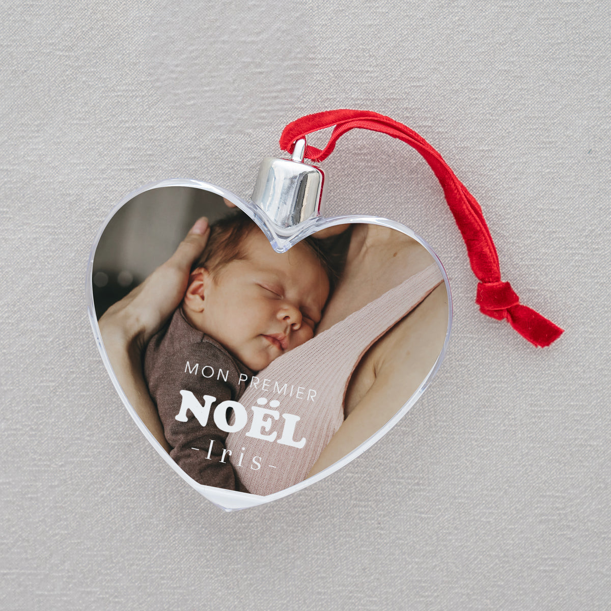 Boule de Noël Fin d'année Cœur Mon premier noël photo N° 2