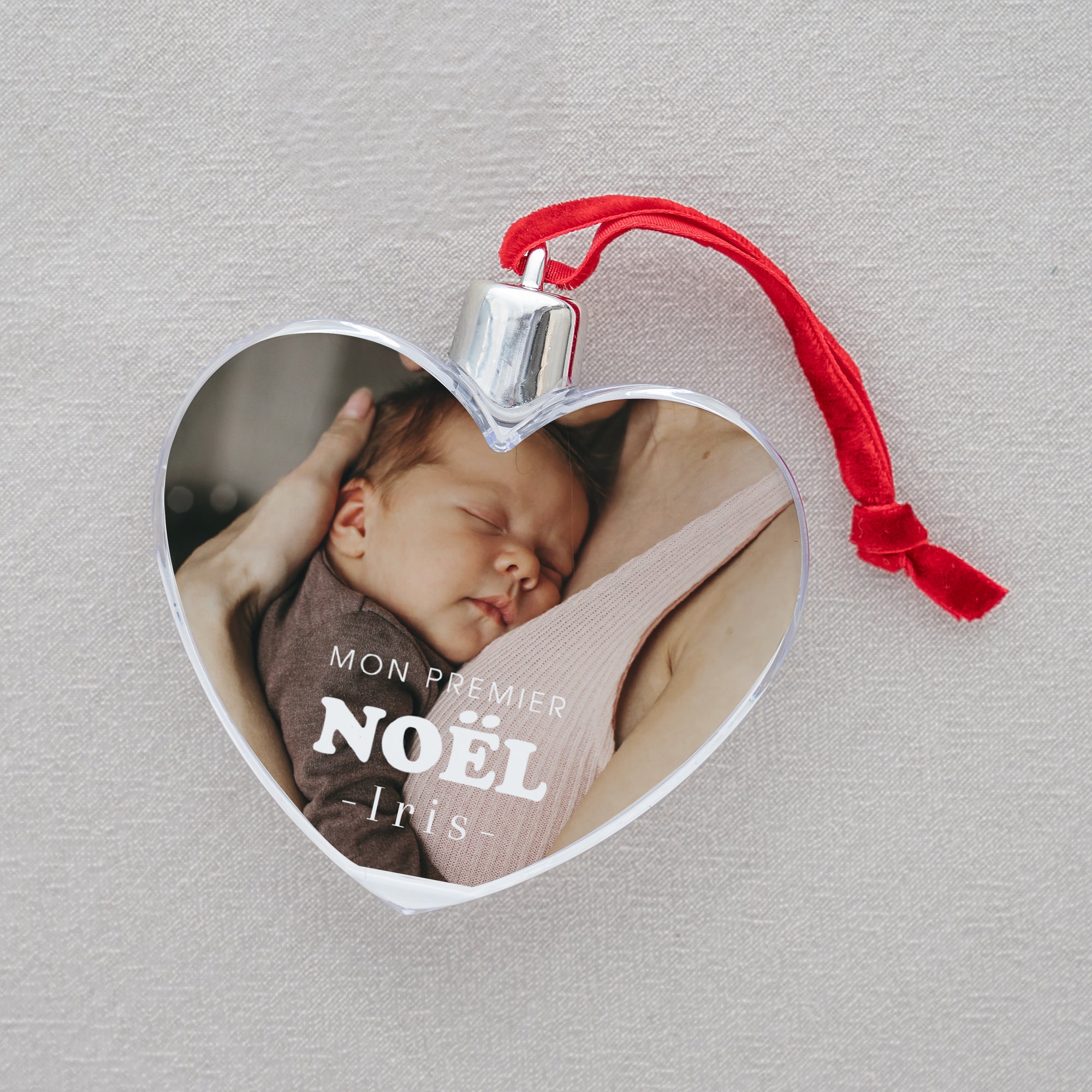Boule de Noël Fin d'année Cœur Mon premier noël photo N° 2