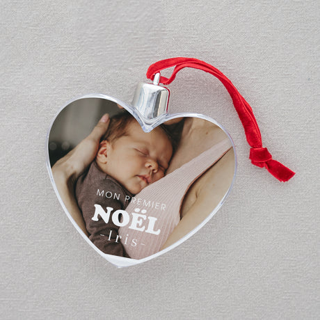 Boule de Noël Fin d'année Cœur Mon premier noël