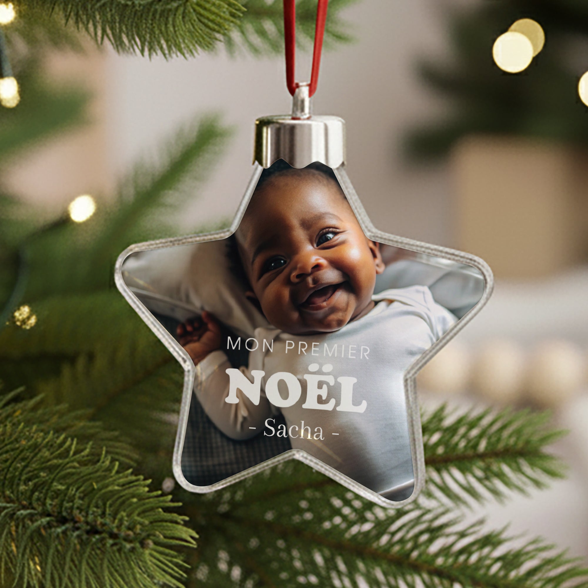 Boule de Noël Fin d'année étoile Mon premier noël photo N° 1