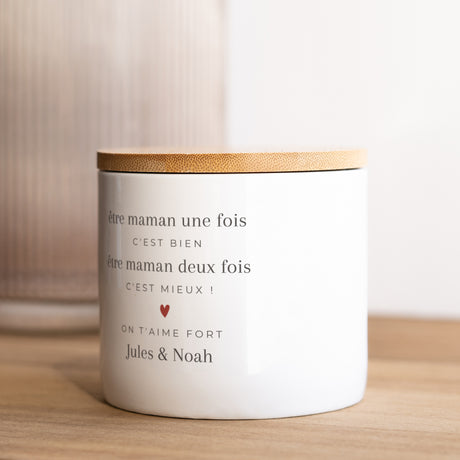 Pot en céramique Objets 48 cl Maman deux fois !