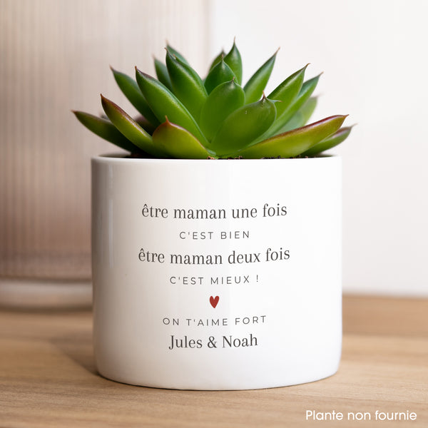 Pot de fleurs 48 cl Maman deux fois ! photo