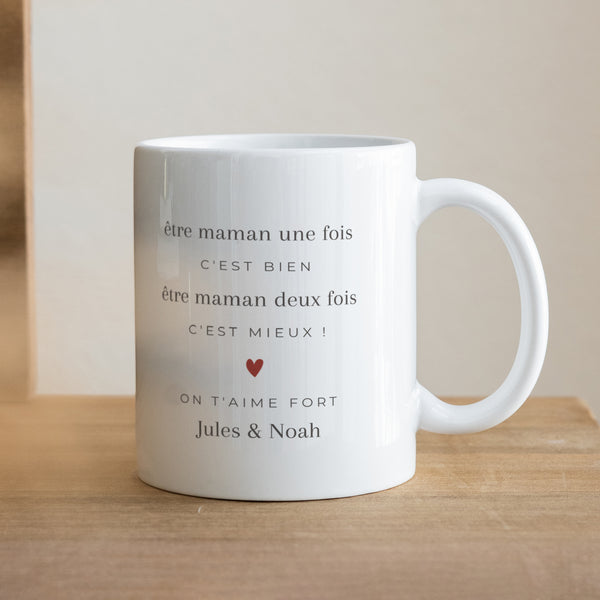 Mug Objets Blanc Maman deux fois ! photo