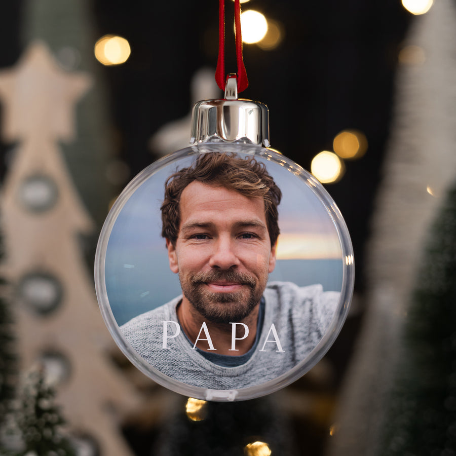 Boule de Noël Fin d'année Ronde Papa photo