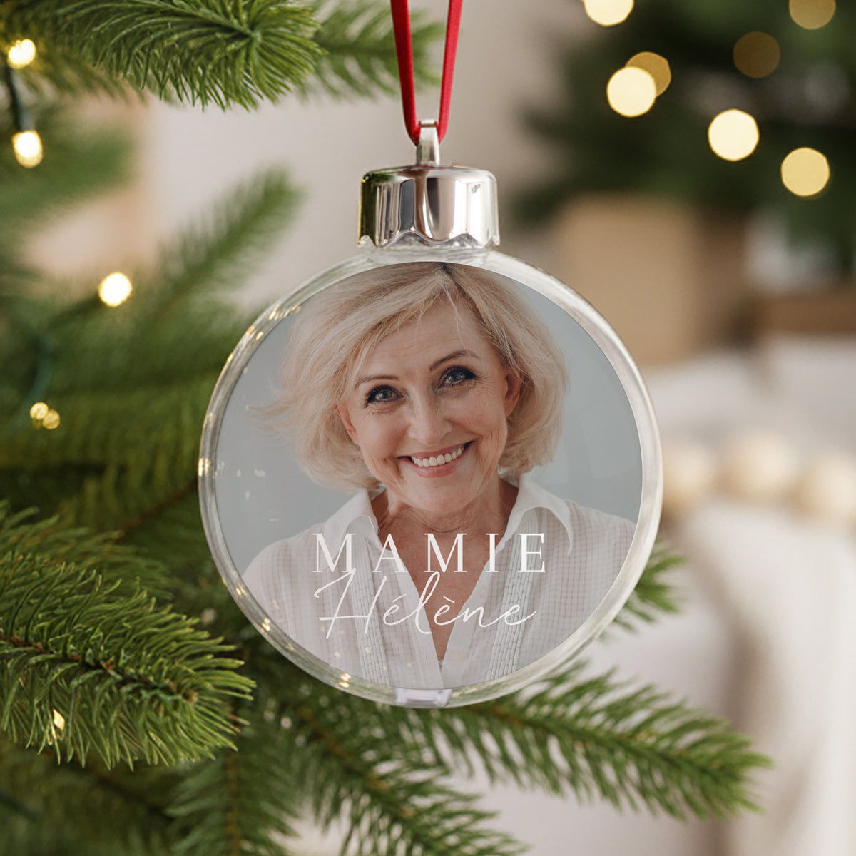 Boule de Noël Fin d'année Ronde Mamie photo N° 1