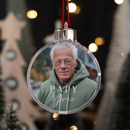 Boule de Noël Fin d'année Ronde Papy photo N° 1