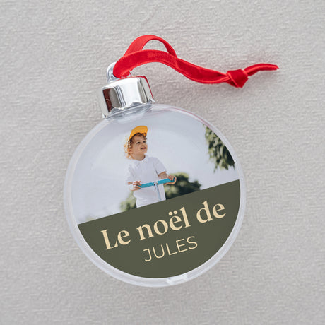 Boule de Noël Fin d'année Ronde Vert kaki